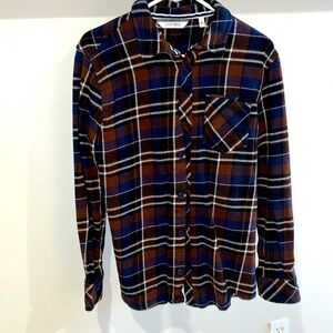 Red white and blue oversized plaid shirt